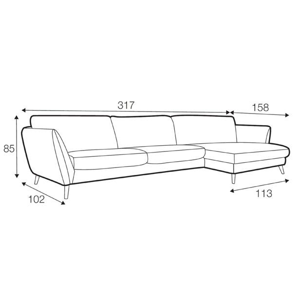 Kay 3 Seat Sofa with Chaise End